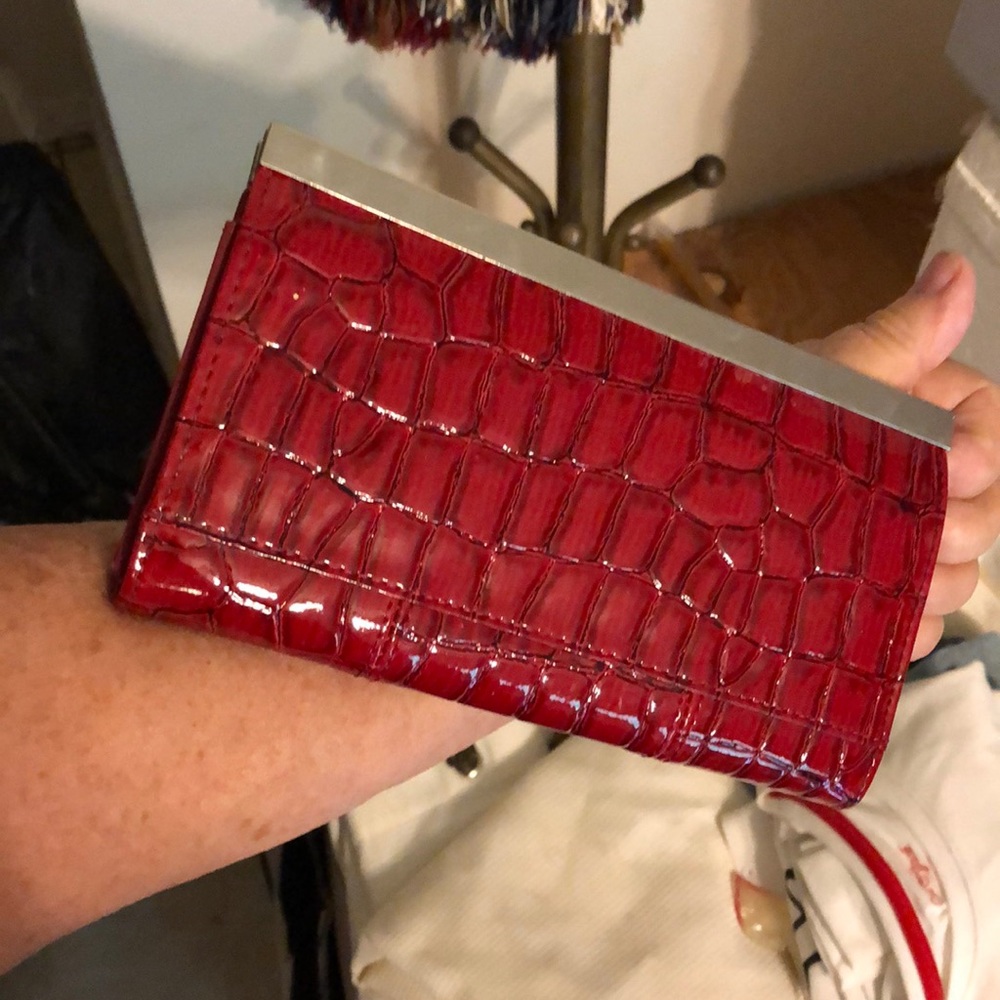 🌼Clutch and/or Billfold RED DESIGNED MATERIAL